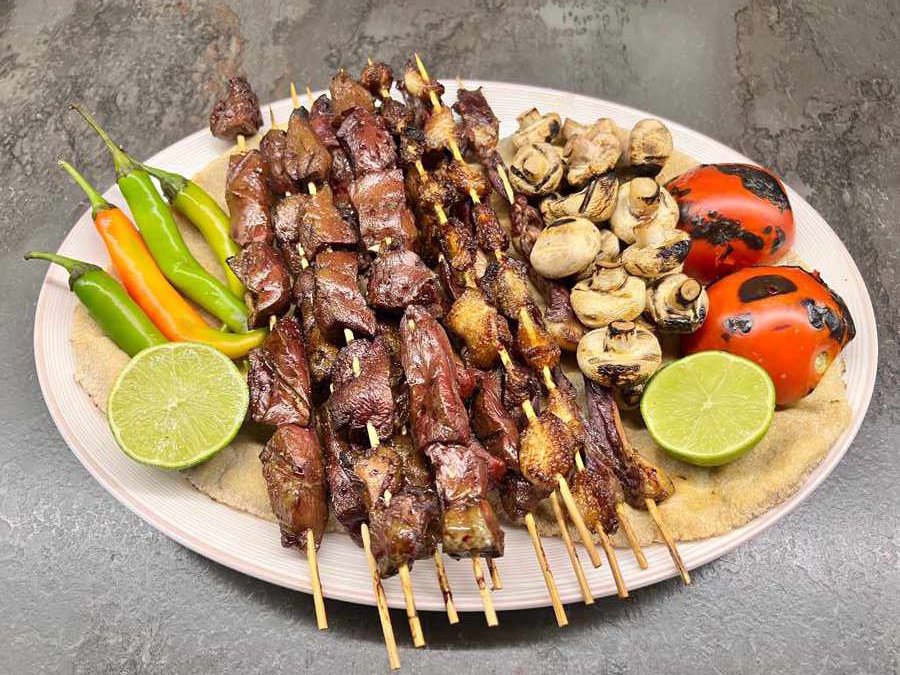 دل وجگر ودنبه کبابی در فر