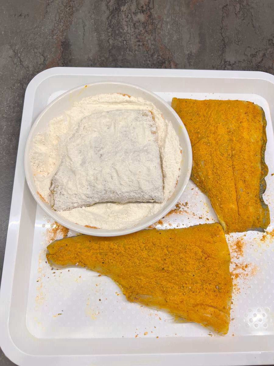 افزودن آرد به ماهی